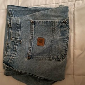 VINTGE light wash blue carhartt double knee 36x30(MESSAGE ME BEFORE BUYING)